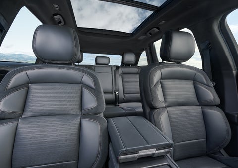 The spacious second row and available panoramic Vista Roof® is shown. | Ted Russell Lincoln in Knoxville TN
